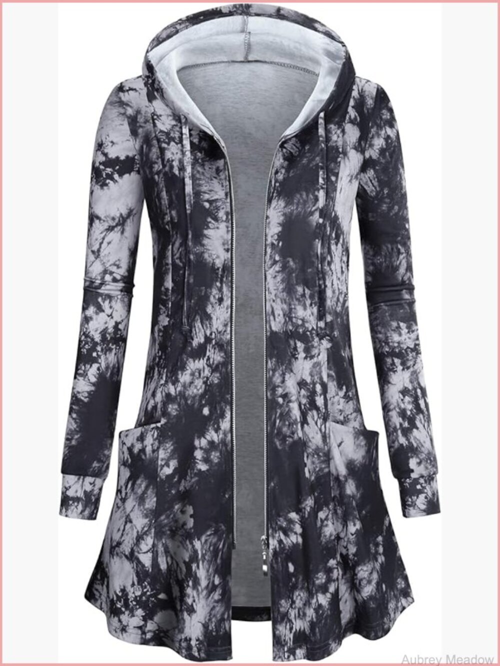 Women's Zip Up Long Hoodie Jacket Lightweight Tunic Sweatshirt Open Front